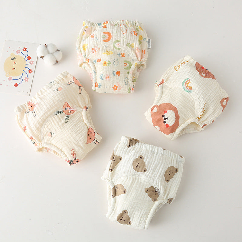 Cotton Baby's Ring Urine Training Training Pants Gauze Diaper Pants